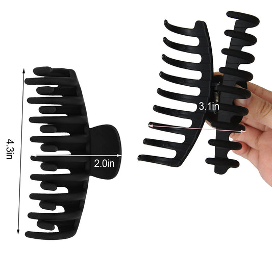 Close up of JHHSYU nonslip matte black hair claw clip