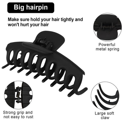 JHHSYU 4 inch hair claw clip showing metal spring mechanism