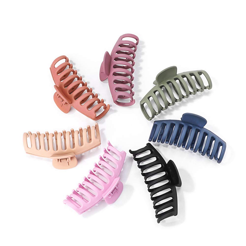 Top view of JHHSYU acrylic hair claw clips showing teeth design