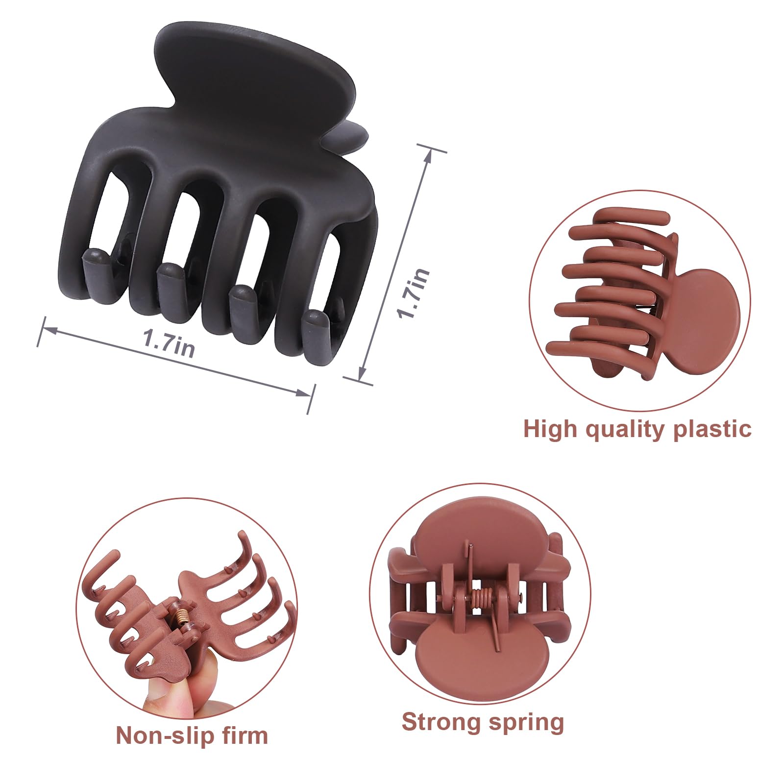 Close up of double row teeth on Kaund small hair clips