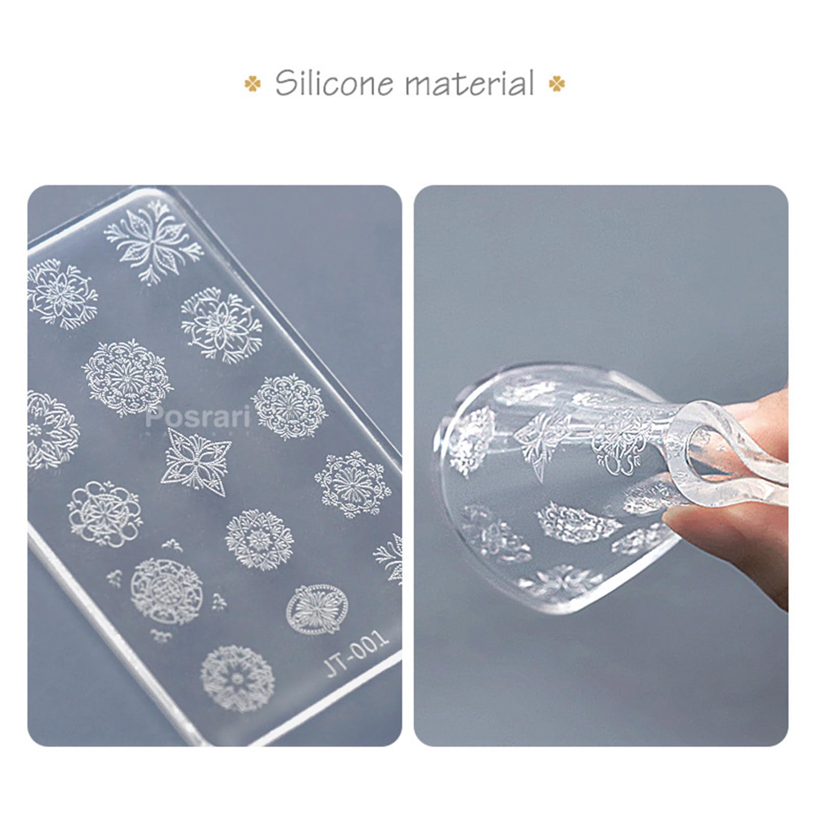 Silicone nail mold being filled with UV gel for 3D art