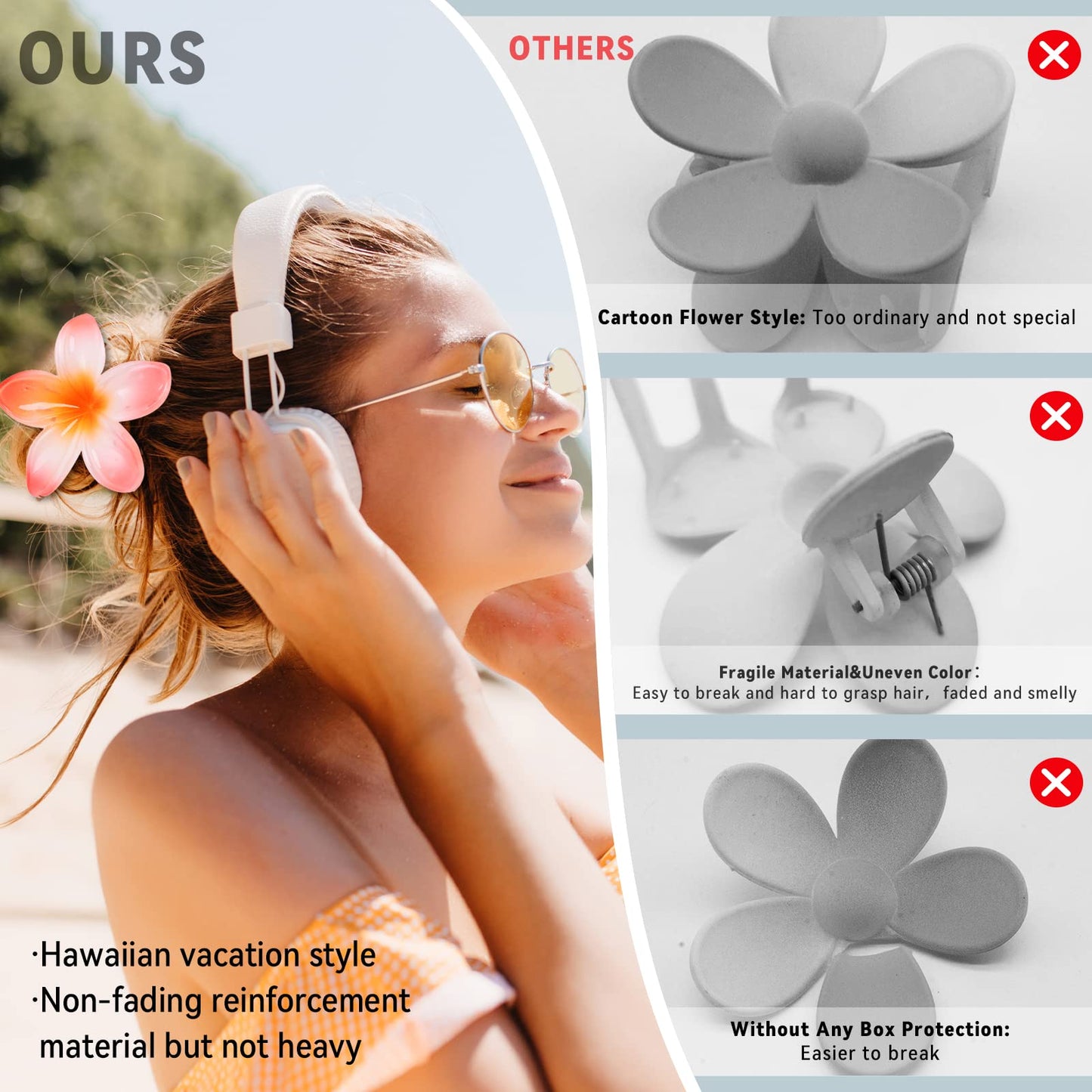 GQLV non-slip hair clips being used to style thick hair
