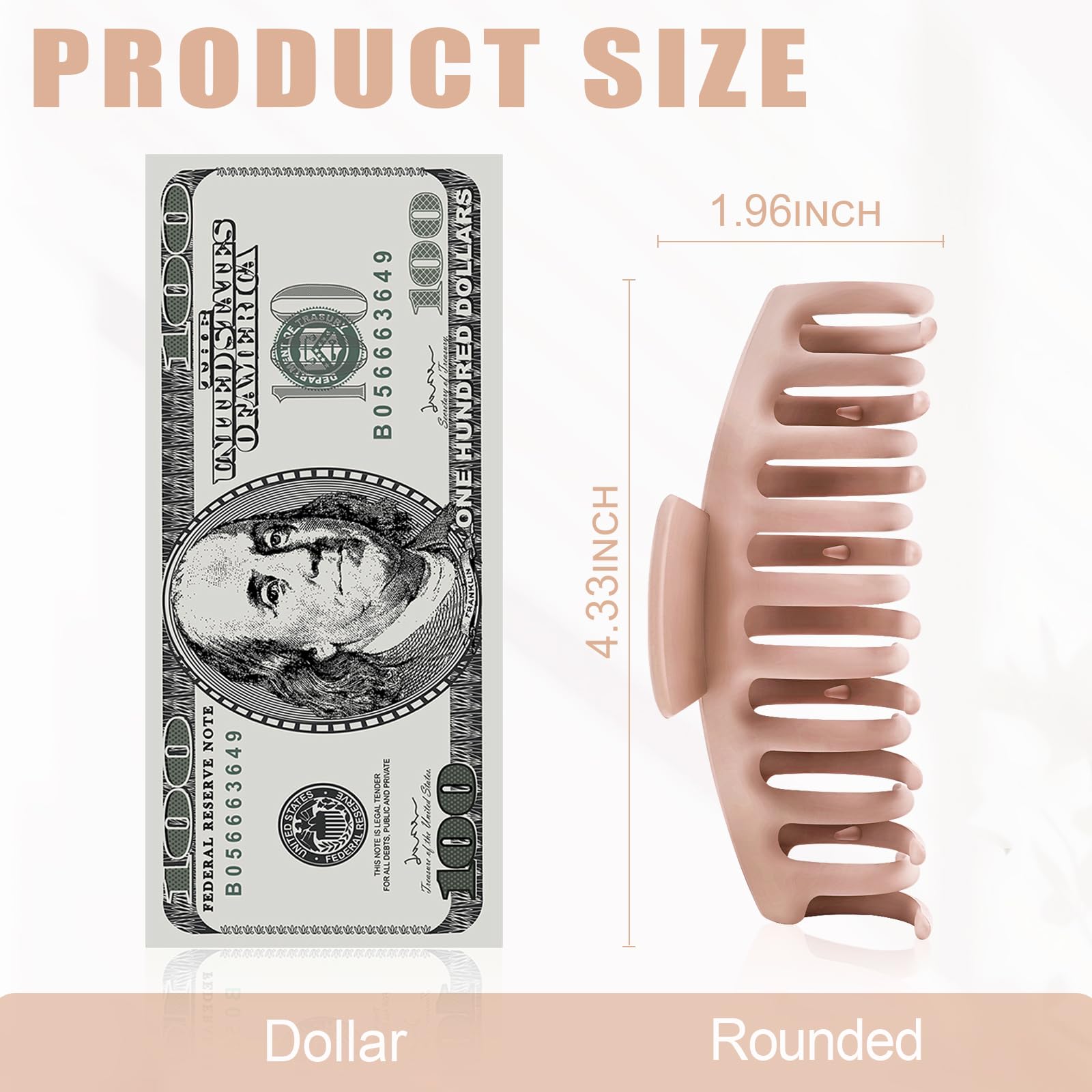 Tocess nonslip hair claw clip showing inner spring mechanism