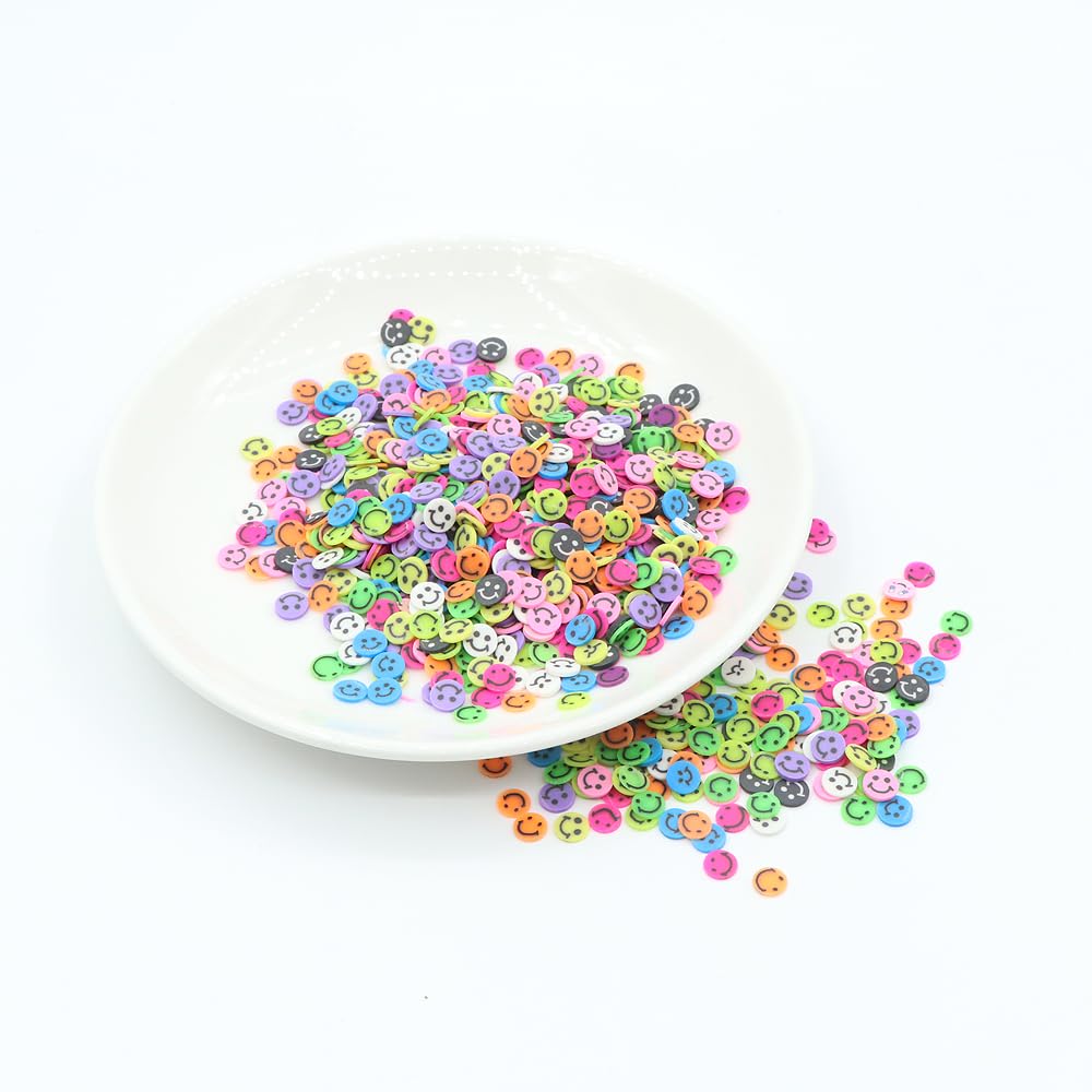 Close up of mixed fruit and animal polymer clay slices