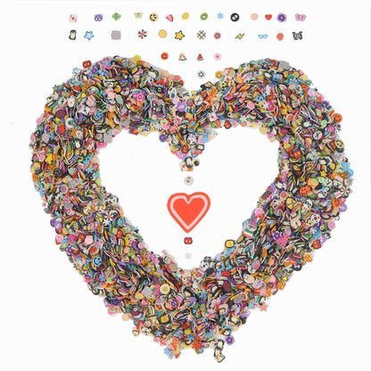 Secure zip plastic bag packaging containing sixty grams of assorted multi-shape craft slices.