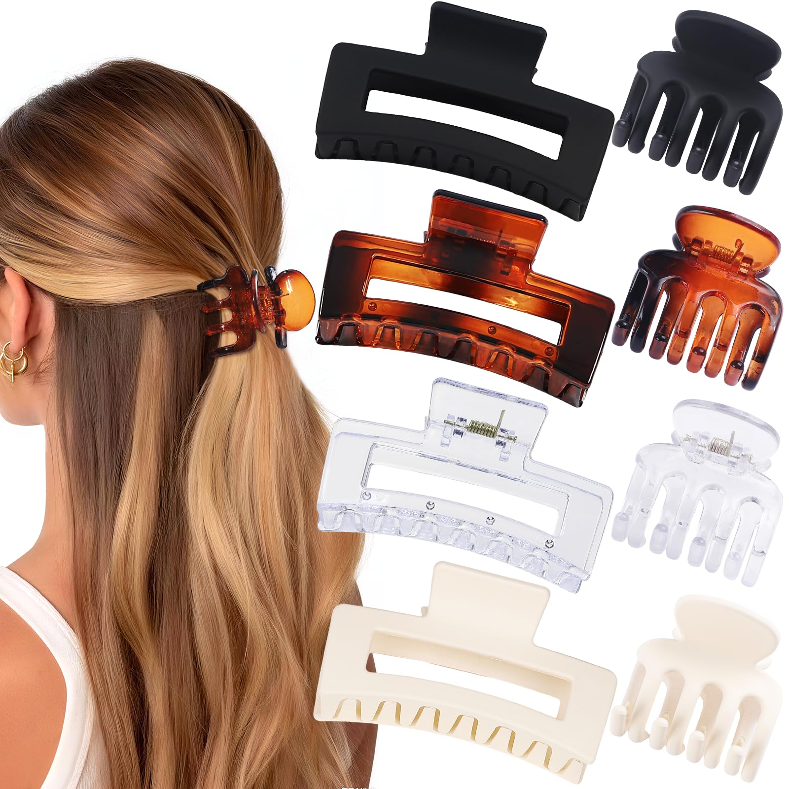 Usdnice rectangular hair jaw clips for thin hair