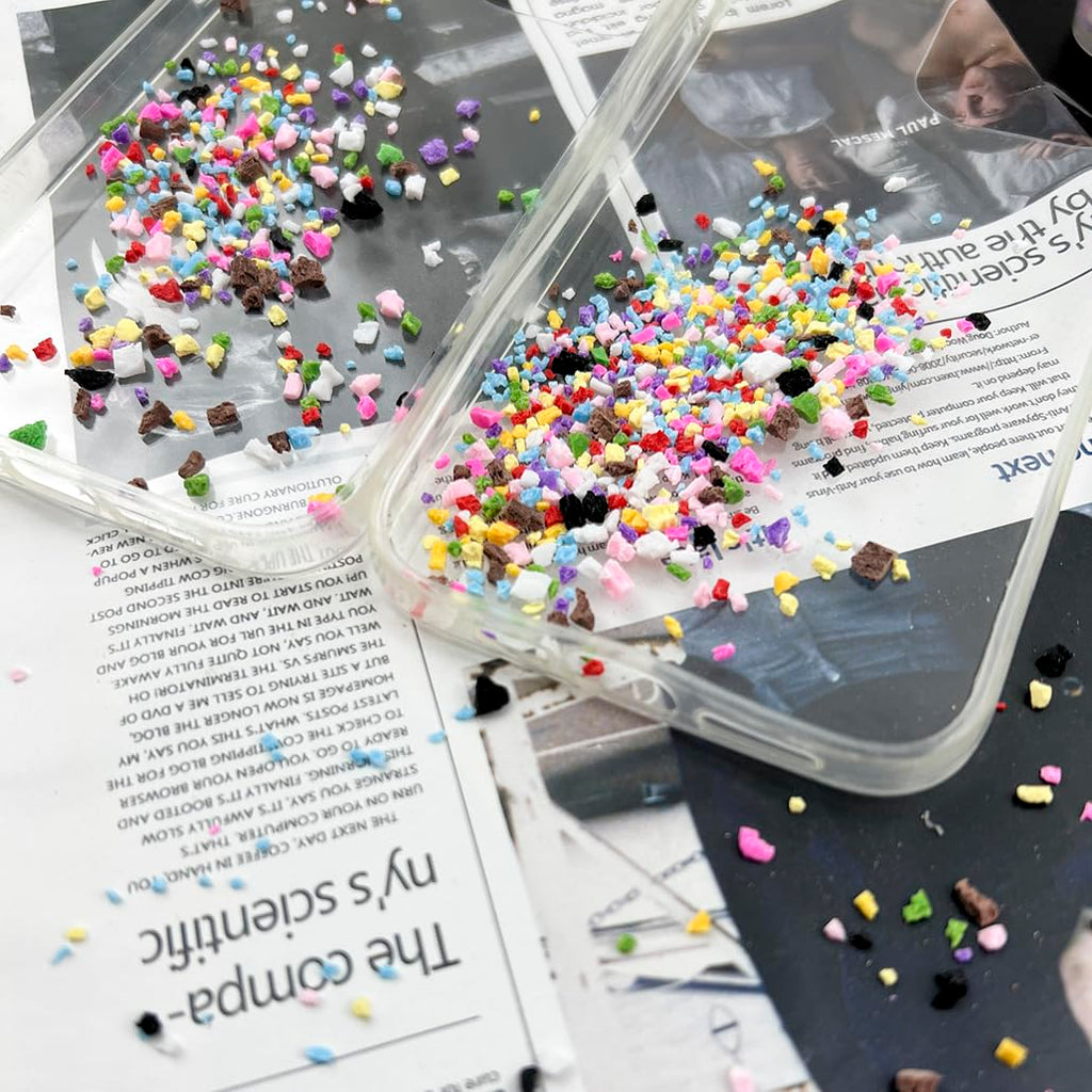 Colorful faux sugar granules for slime and crafts