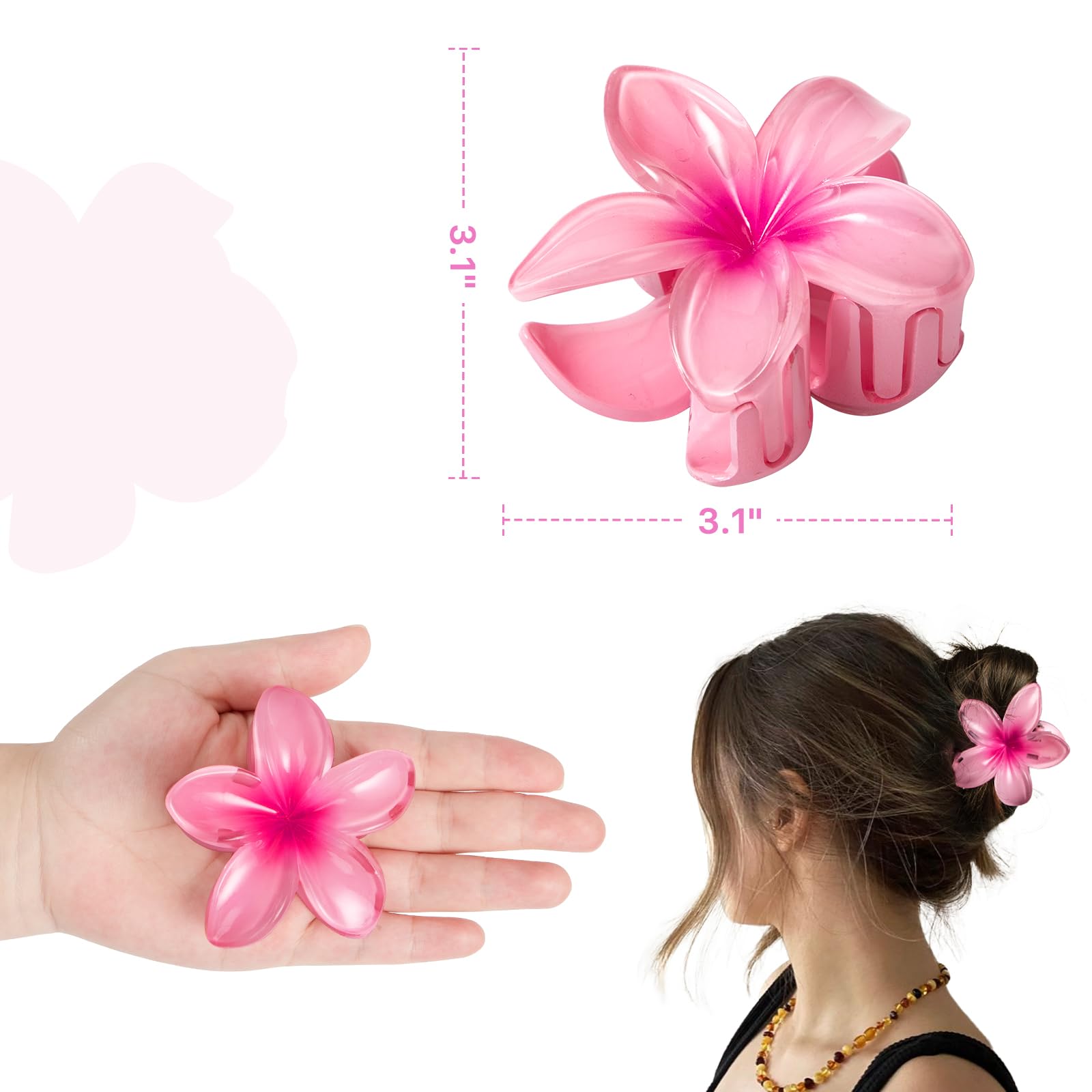 Top view of Prityka flower hair accessories in various colors