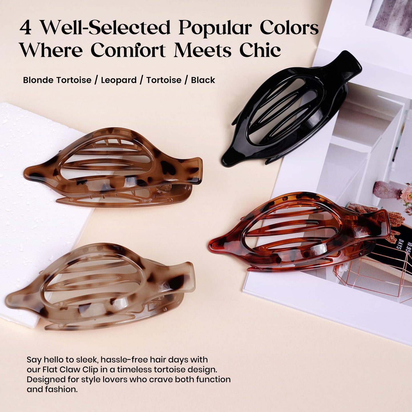 Oeusnael hair accessories showing ergonomic lay-flat shape