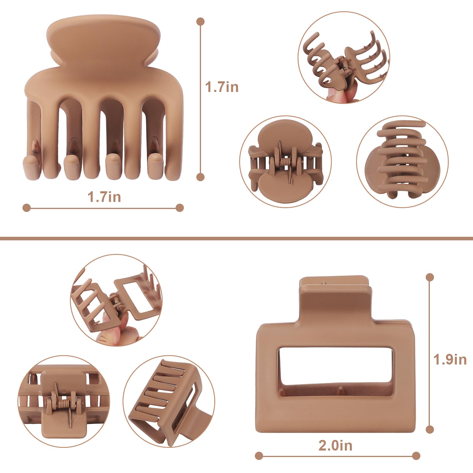 Small non-slip jaw clips for daily styling