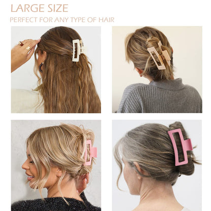 Durable metal spring mechanism on pink matte hair claws