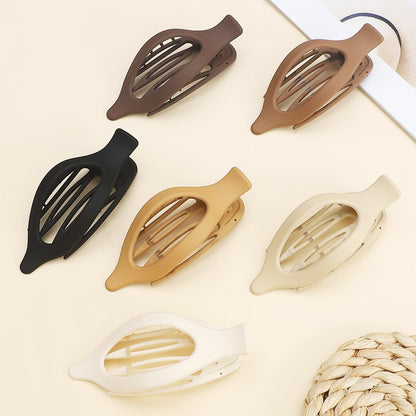 Brown matte lay down claw clips for women