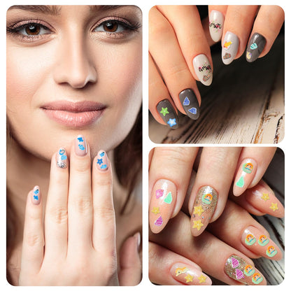 Examples of ocean theme DIY manicure designs with polymer clay