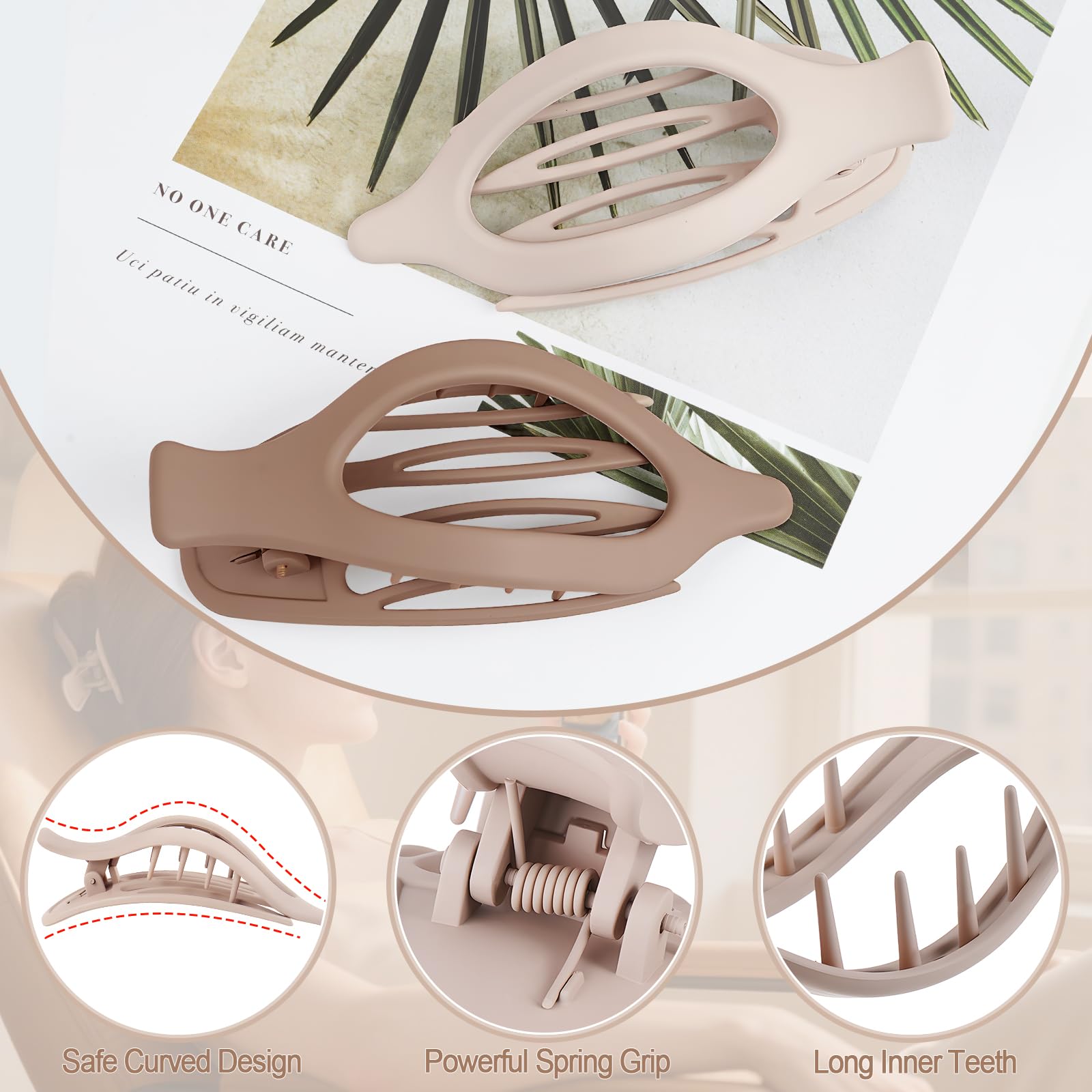 Non-slip jaw clips for comfortable daily use