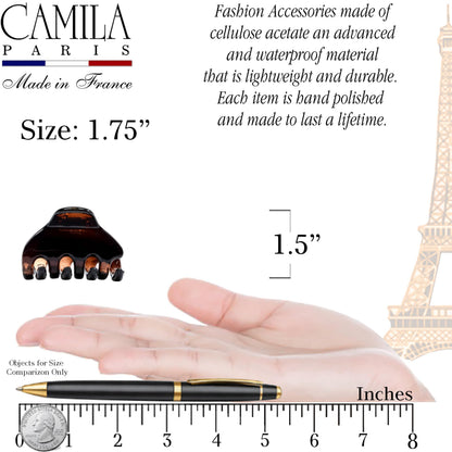 Side profile of authentic imported one inch girls hair claw clips.
