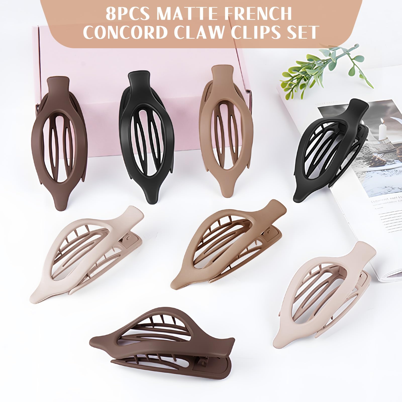 8 pack matte hair accessories for women