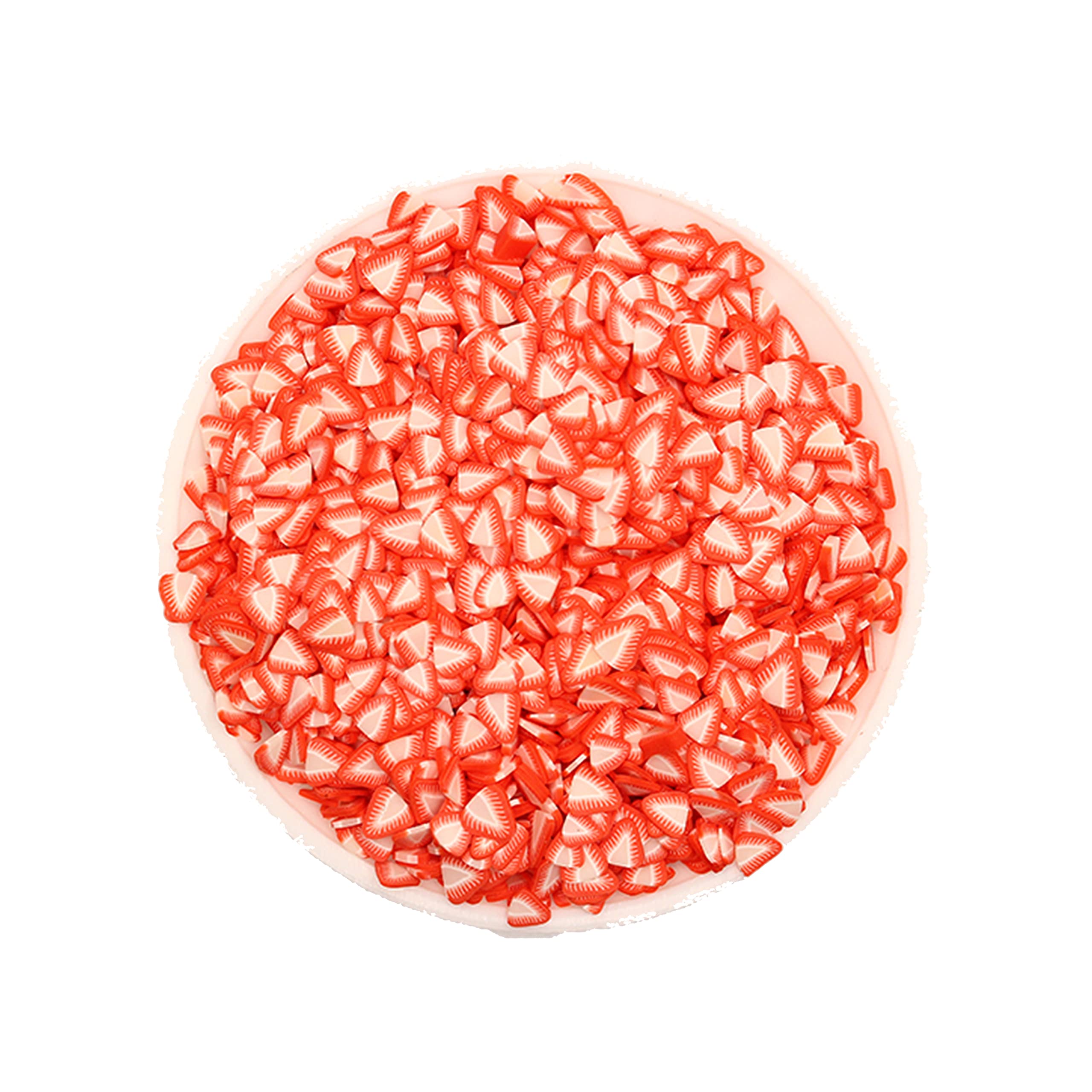 IGIYI tiny fruit fimo slices spread out showcasing miniature detail for handmade phone case and resin jewelry embellishments.