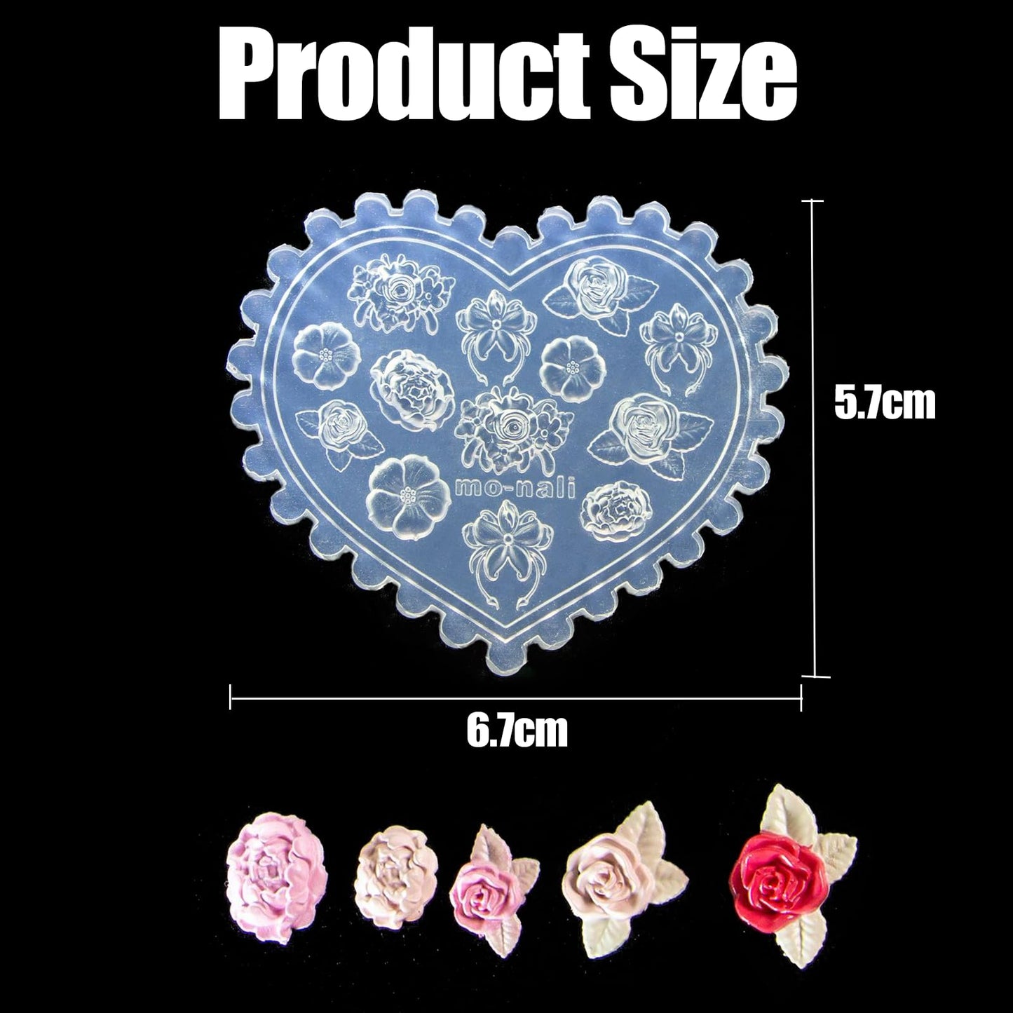 Assorted 3D fruit nail designs created with Yizitu mold set.