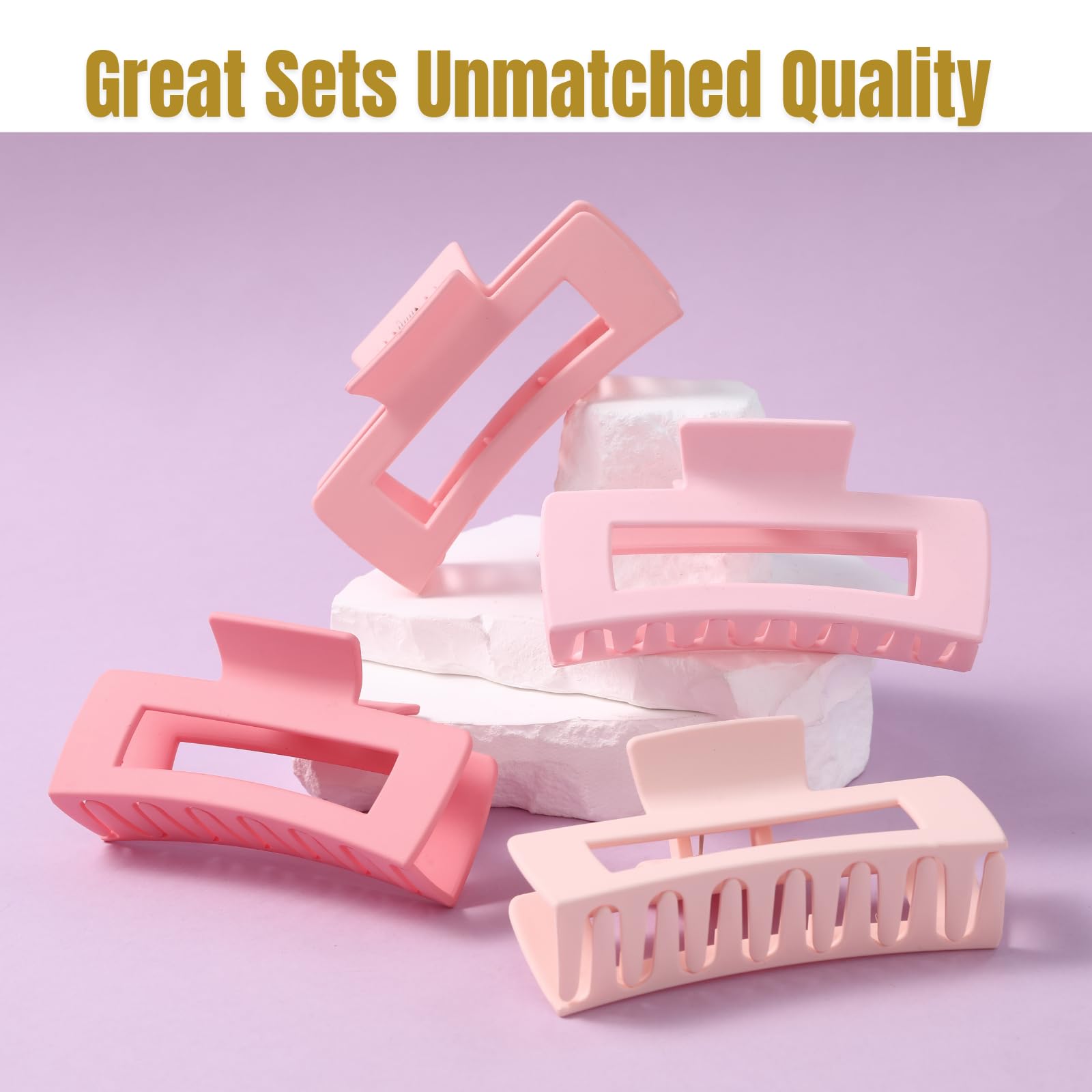 Detailed view of square claw clip teeth design