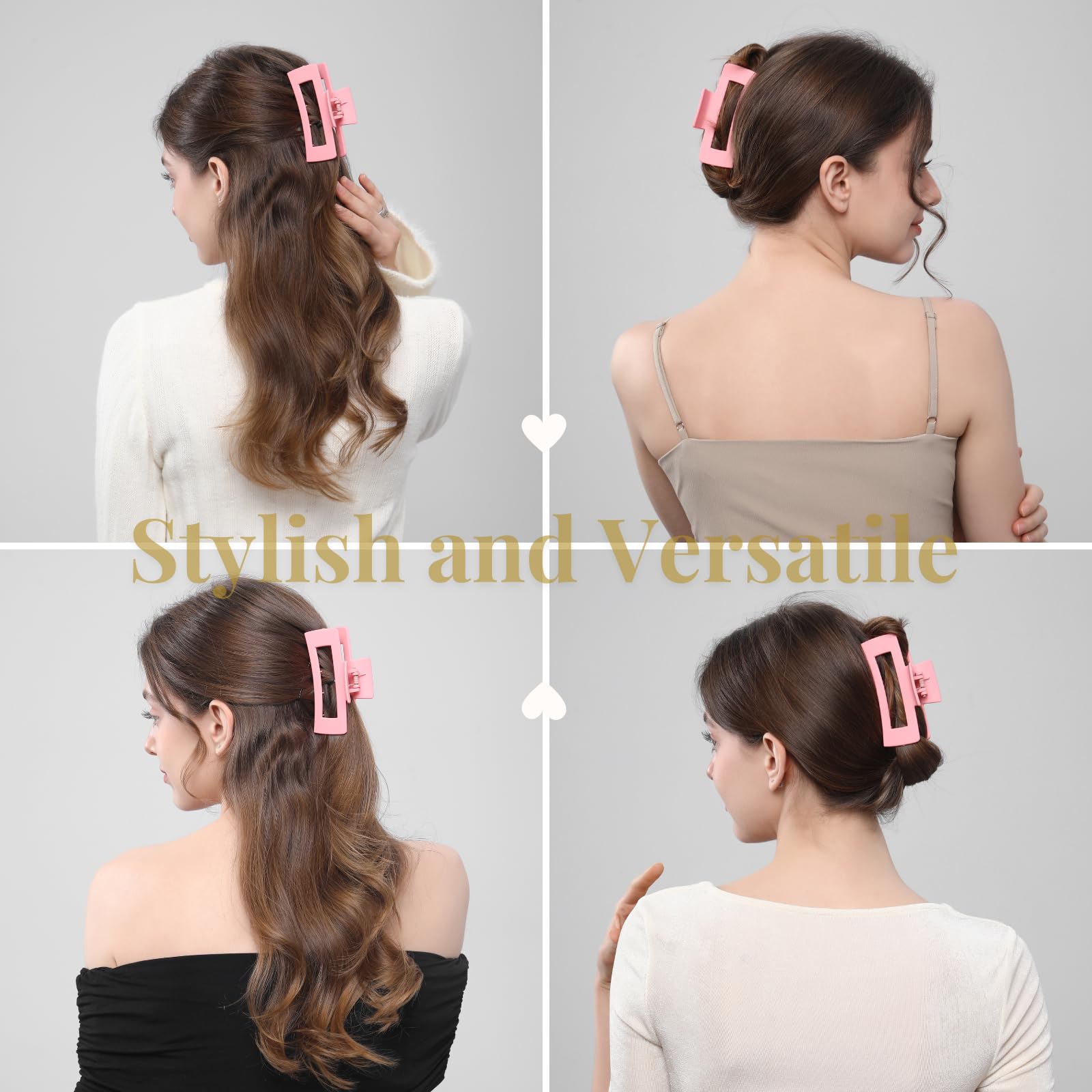 Pink hair claw clips used for thick hair styling