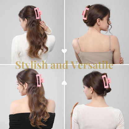 Pink hair claw clips used for thick hair styling