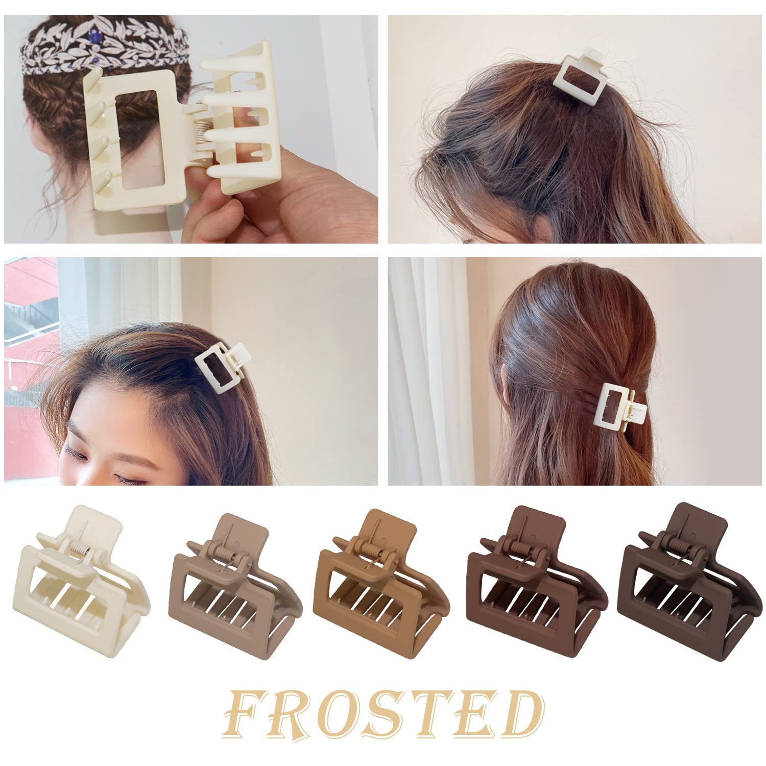 Side view of Cobinaan matte hair jaw clip showing interlocking teeth