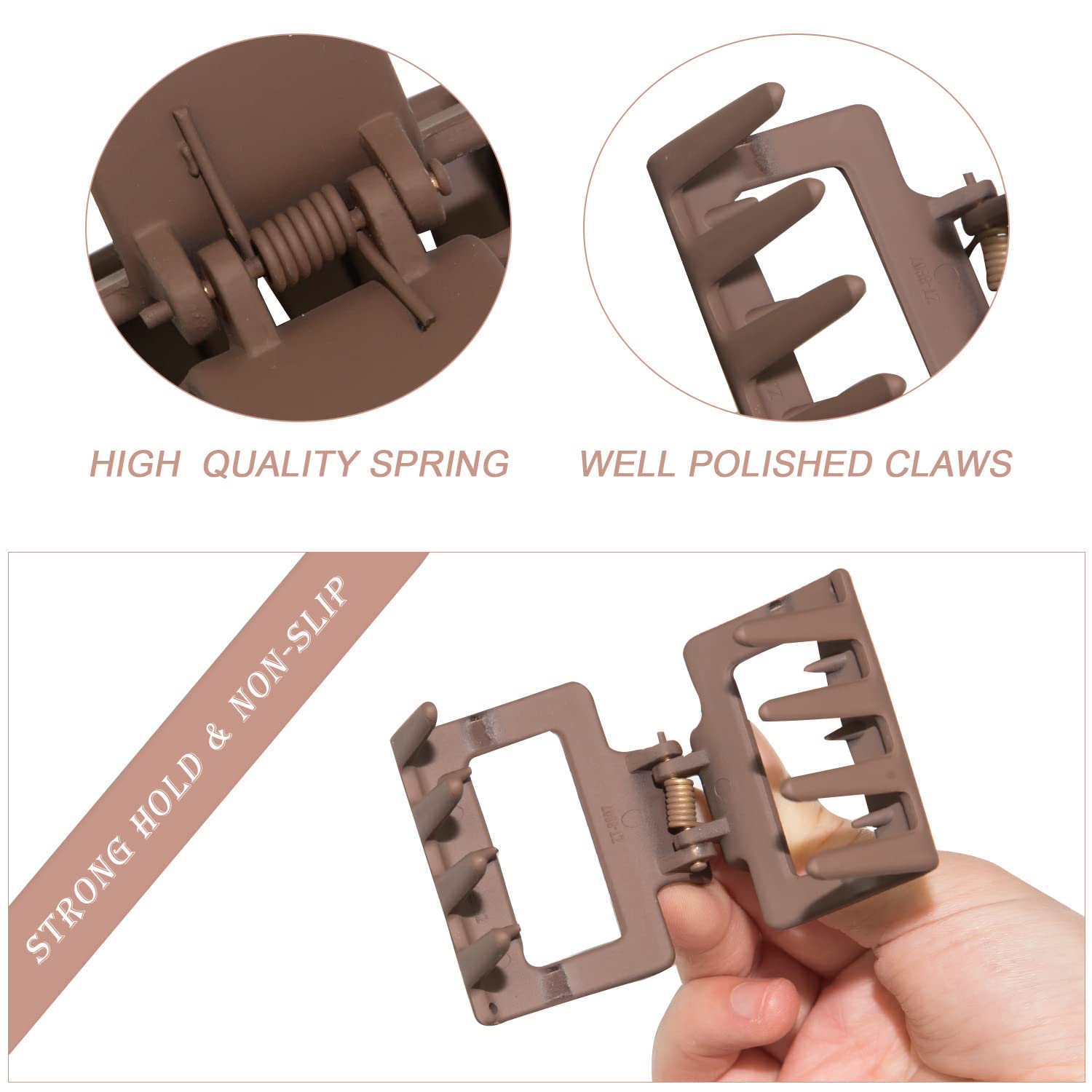Detailed view of the durable metal spring on Cobinaan claw clips