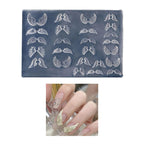 Aqfds silicone nail art mold showing flexible wing cavities