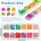 Close up of colorful 3D fruit and floral slime charms.
