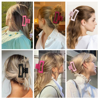 Hair claw clips displayed with packaging