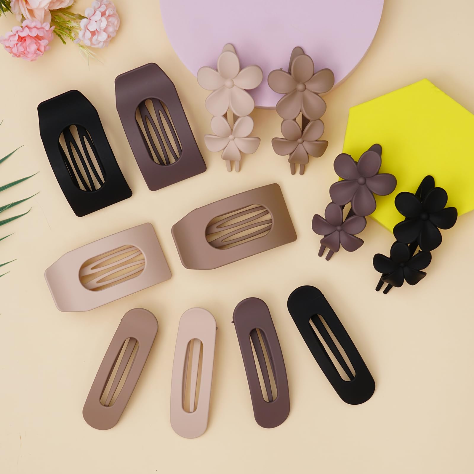 Back view of flat barrettes showing low profile design for comfort