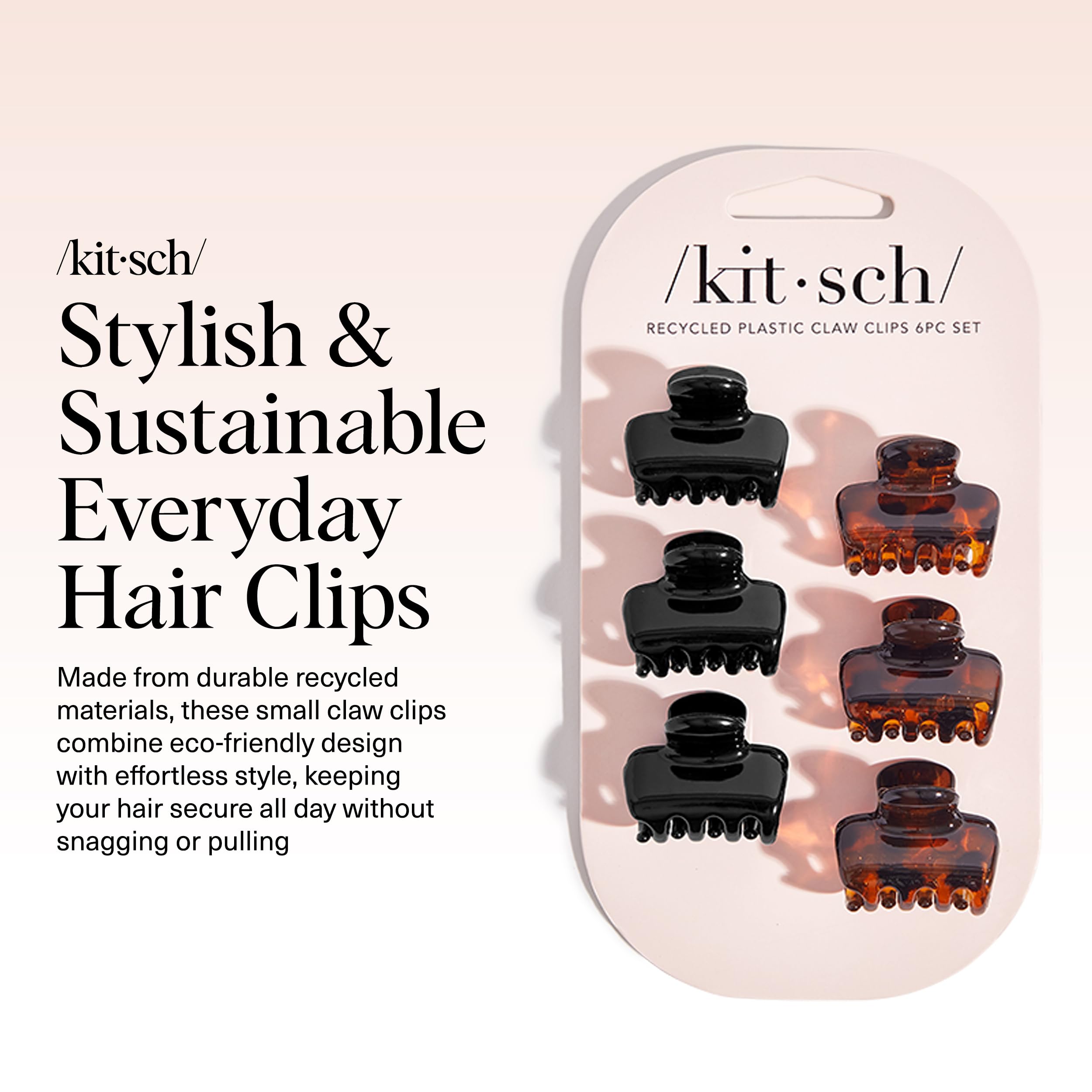 Kitsch recycled plastic claw clips for secure hair styling
