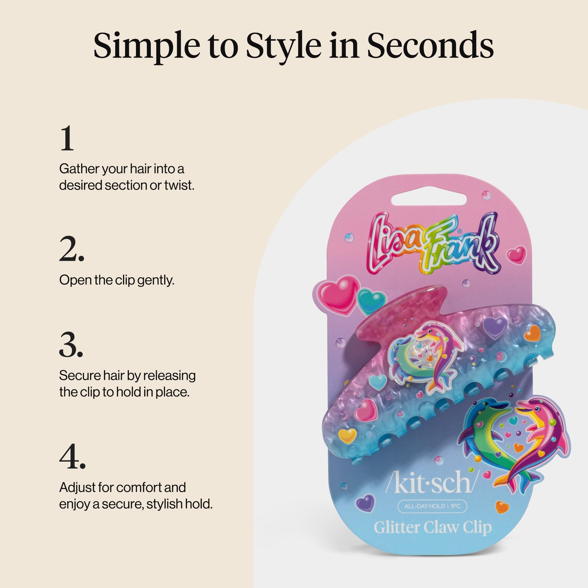 Packaging layout of the authentic imported Kitsch collaboration beauty accessory for women