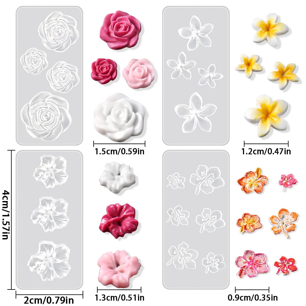 Cherry blossom and petunia 3D gel nail art carving molds