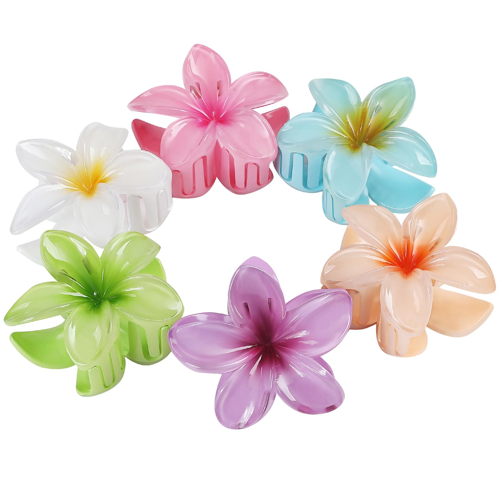 Sisiaipu tropical plumeria claw clip showing secure spring mechanism