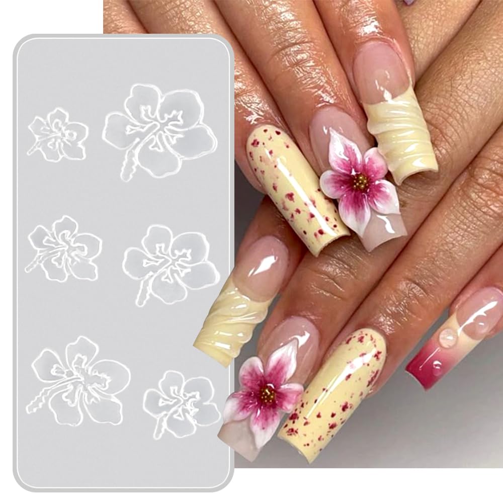 Portable size 4 piece flower nail art tool kit