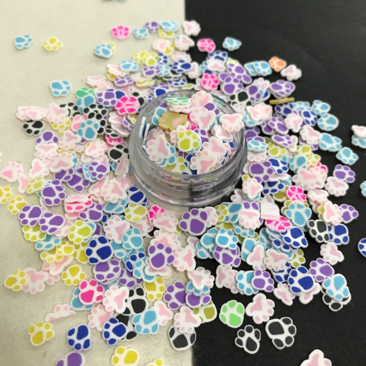 Fifty-gram packaging of PrettyG flexible soft clay slices for resin nail art projects.