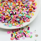 Mixed heart pottery slices spilled out on surface