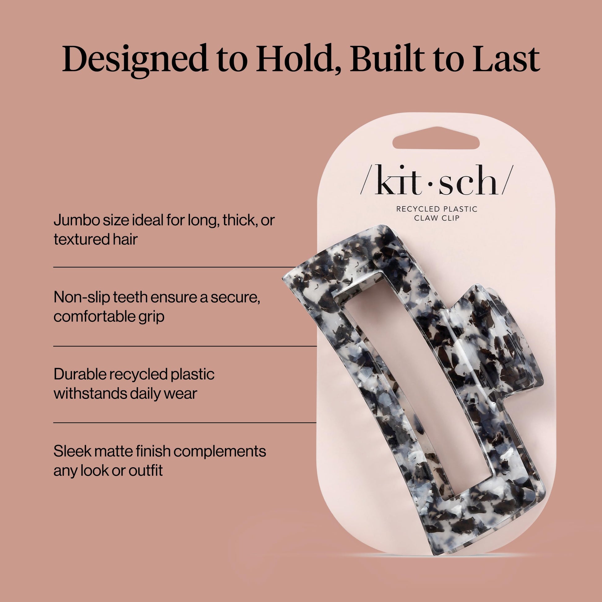 Extra large pink claw clip for hairstyles