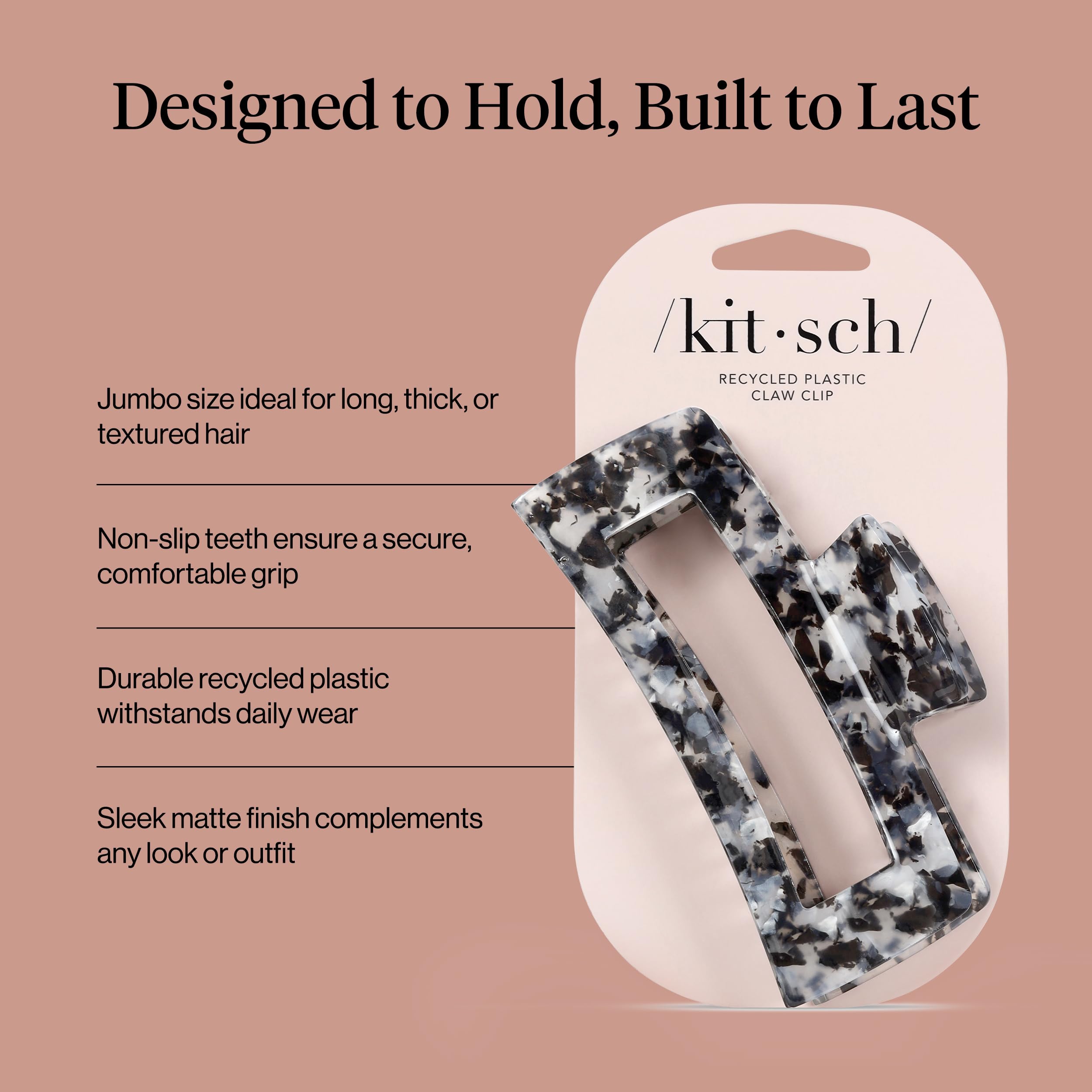 Extra large pink claw clip for hairstyles