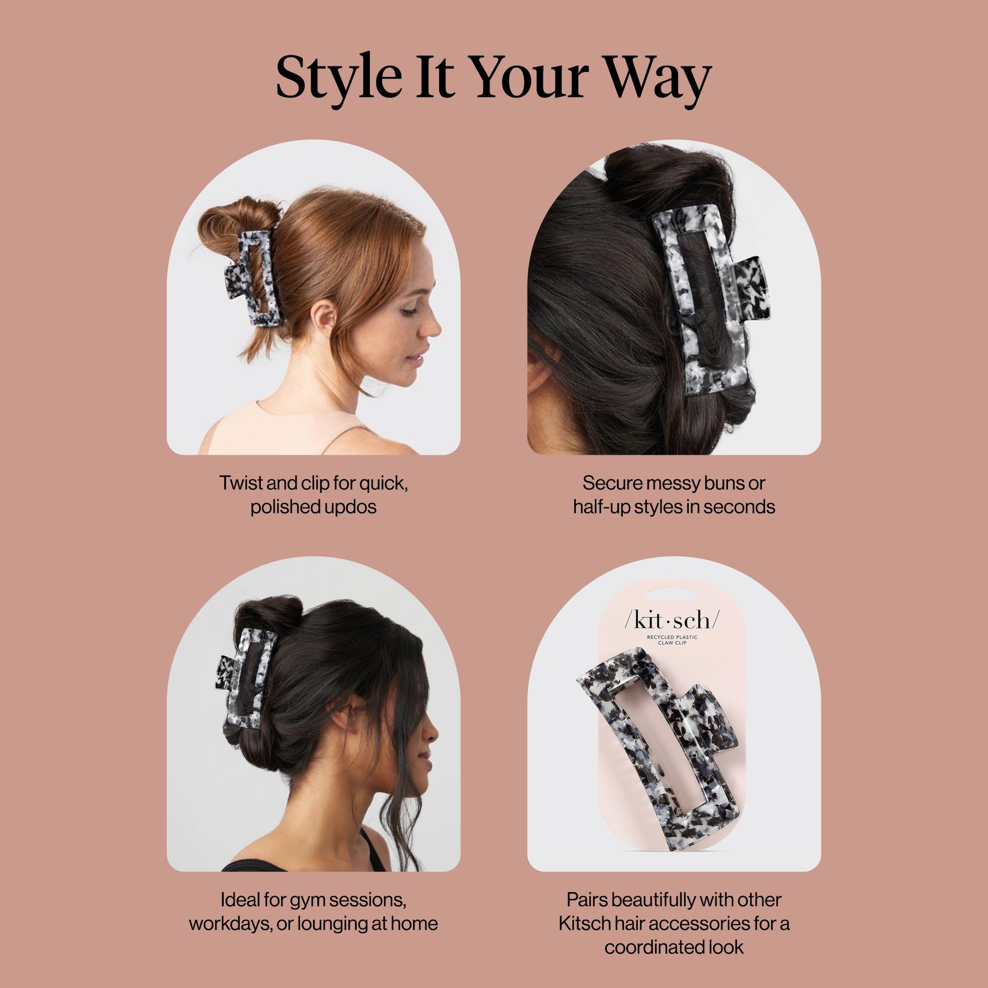 Durable jumbo claw clip for thin and thick hair