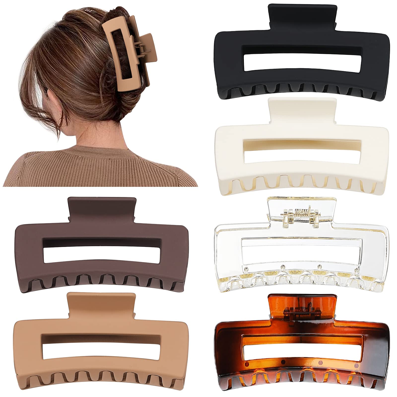 Sisiaipu large rectangular claw clips for thick hair