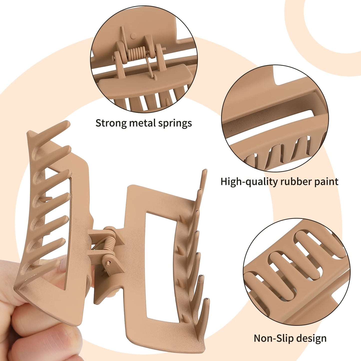 Side profile of Sisiaipu 4 inch matte hair claw clip