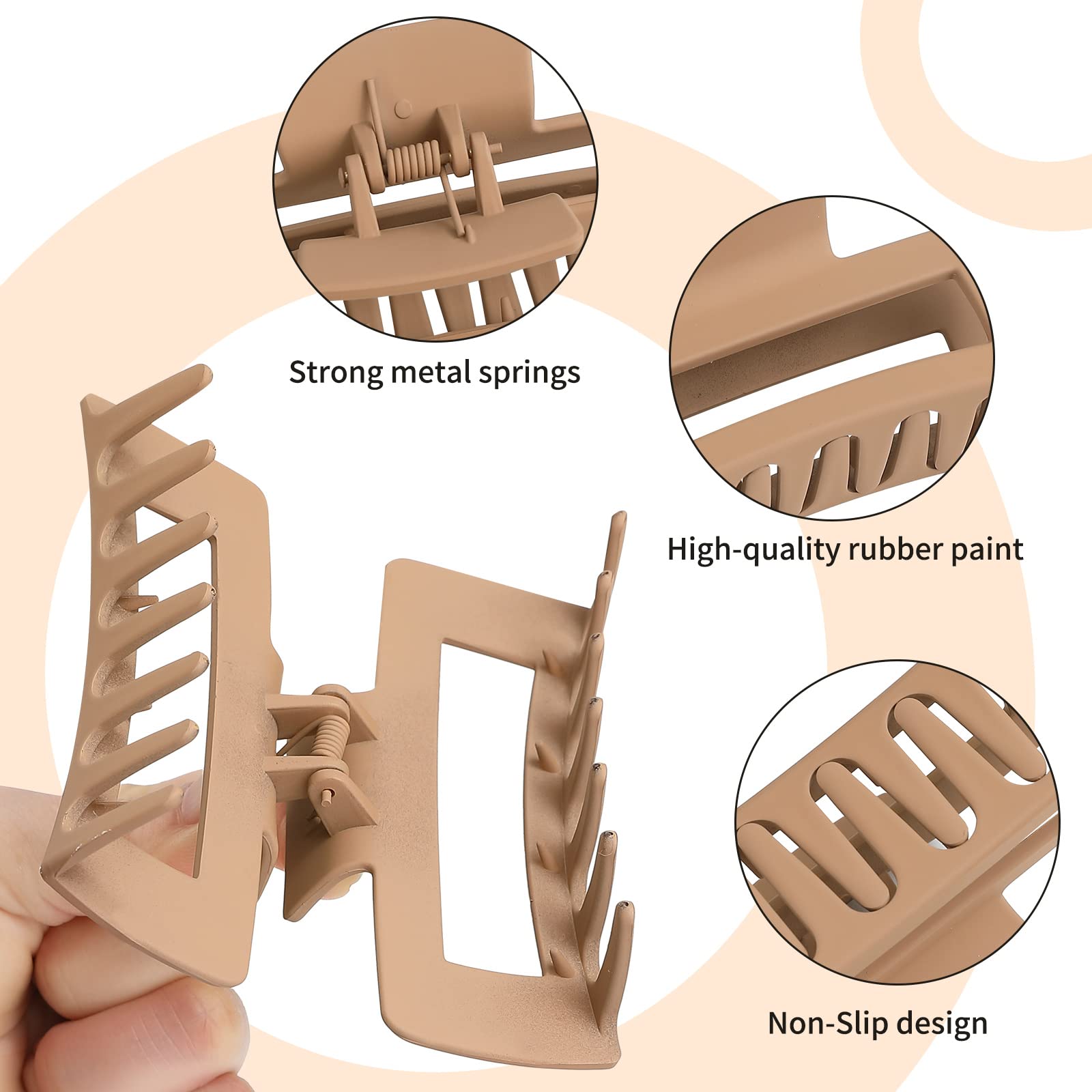 Side profile of Sisiaipu 4 inch matte hair claw clip