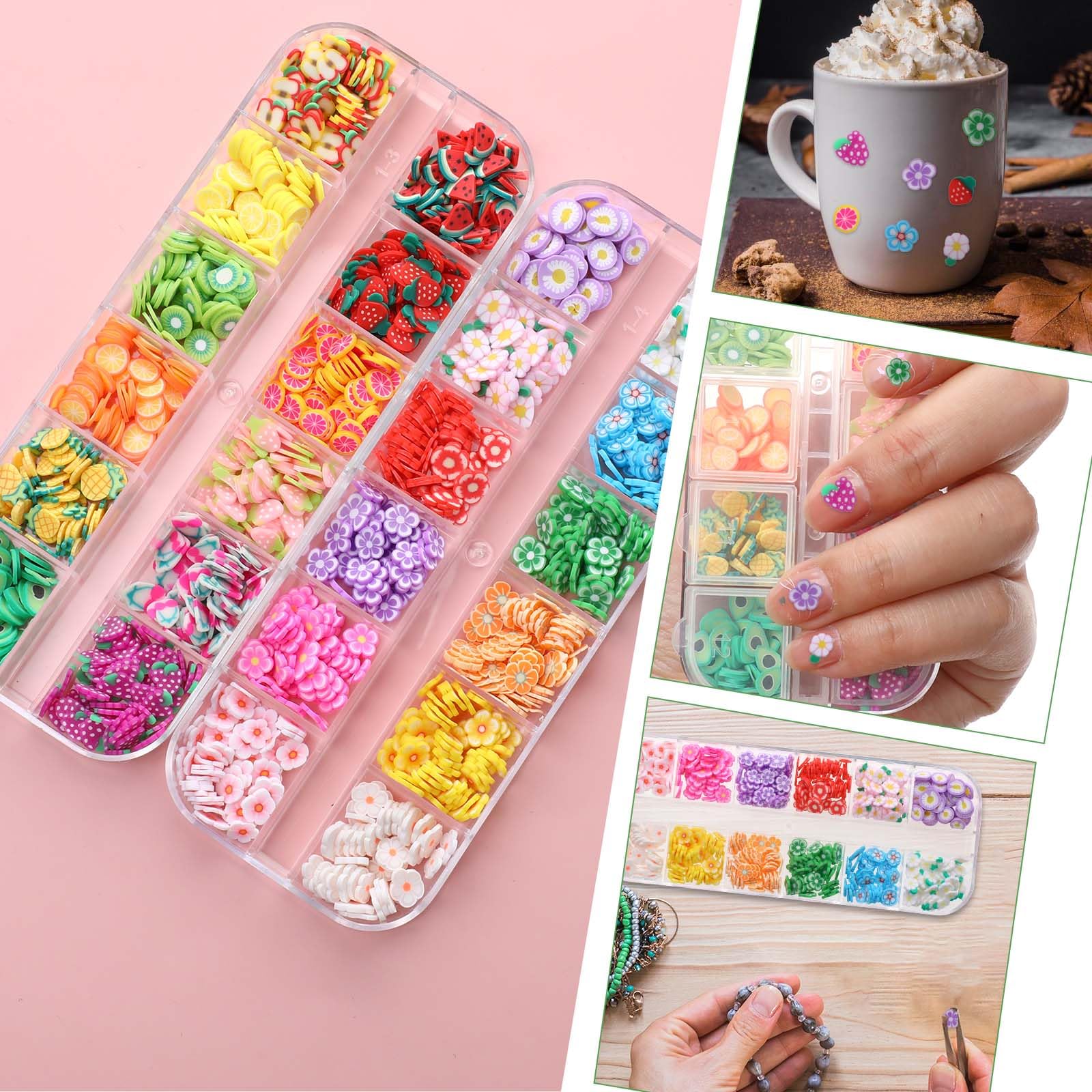 Hariendny nail art fruit slices in 12 grid box