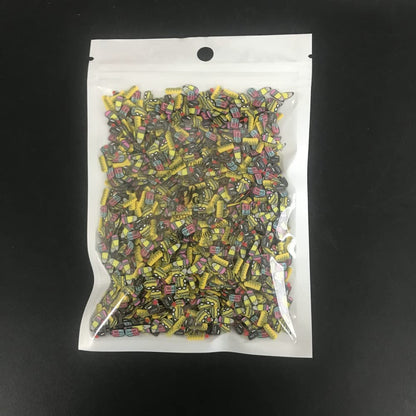 Creative resin art project utilizing PrettyG school series polymer clay sprinkles as colorful decorative fillers.