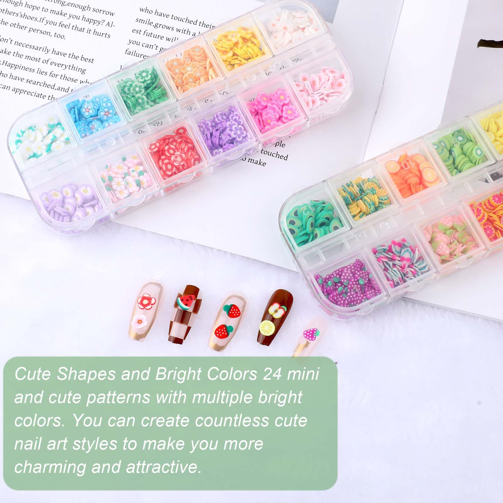 Close up of Hariendny polymer clay candy and flower charms