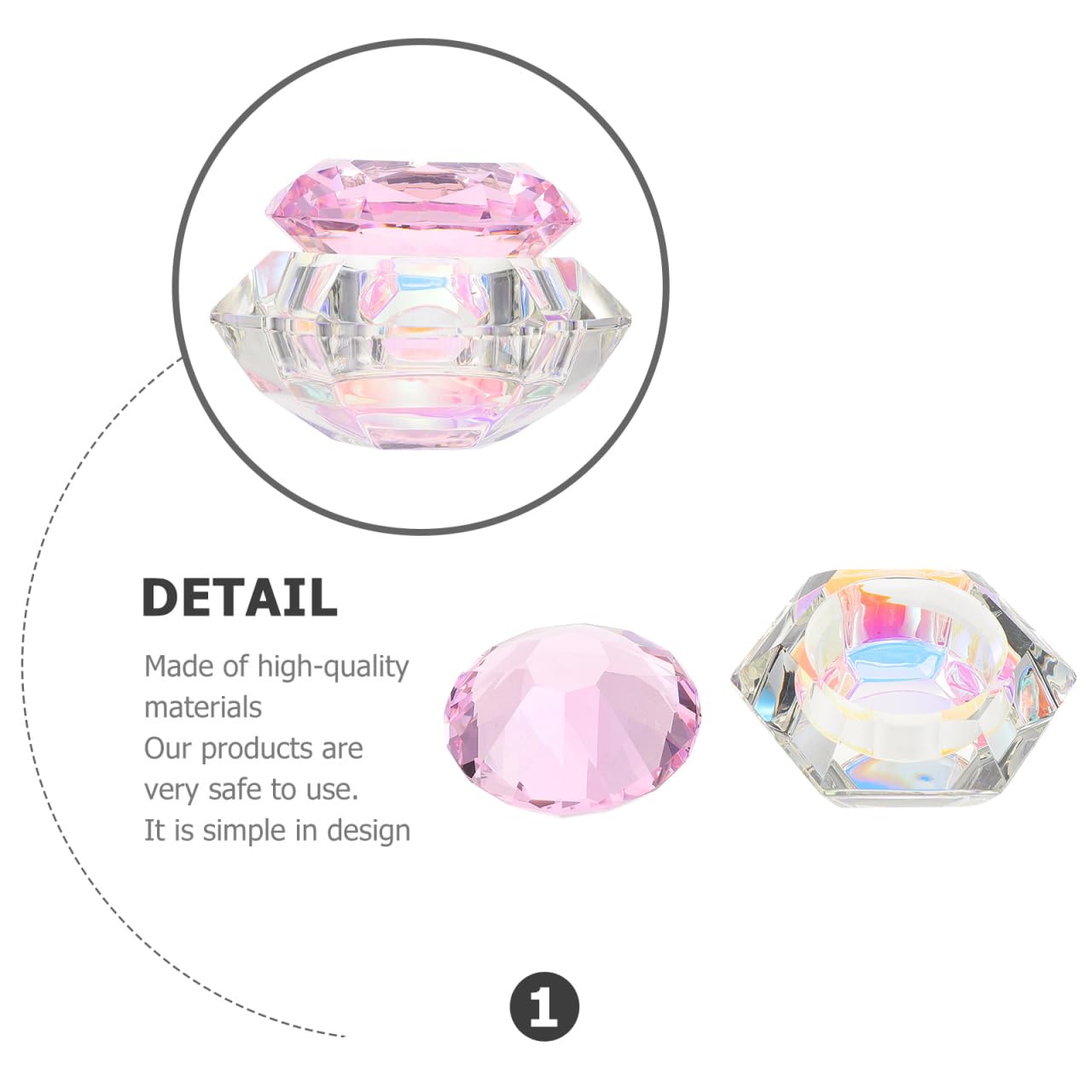 High transparency crystal glass dappen dish for nail art