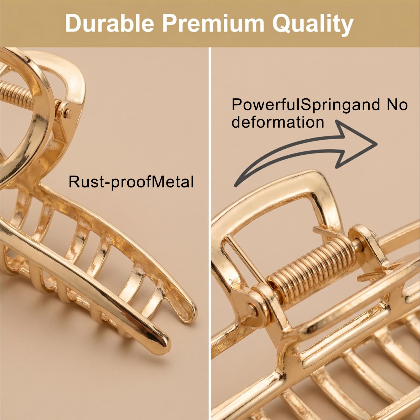 Lukacy metal claw clip holding thick hair securely