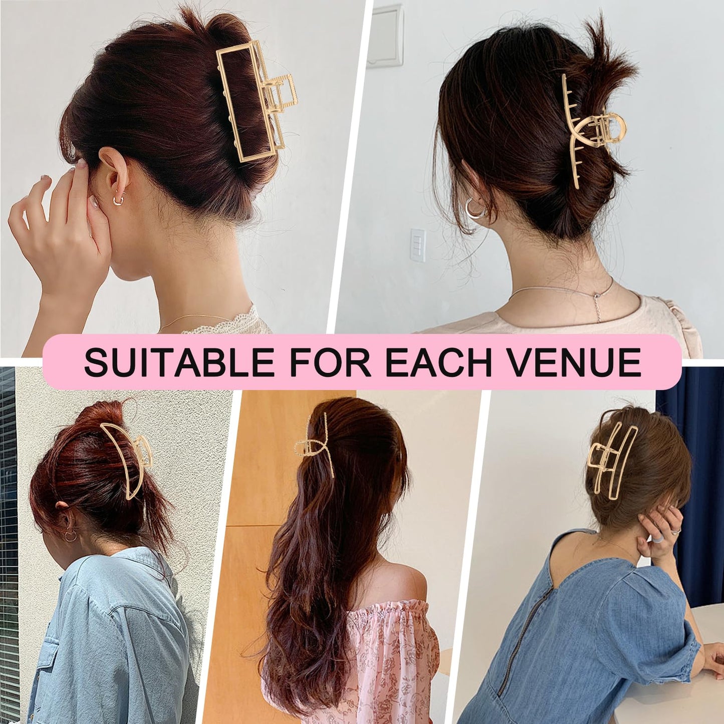 Stylish metal hair claws for thin and thick hair styling